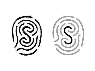 S fingerprint logo curve fingerprint identity logo s sketch swirl