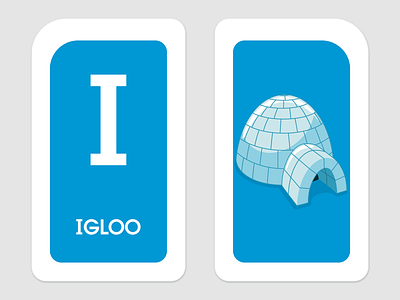 I is for IGLOO alphabet card children education flashcard i igloo kids learning letters