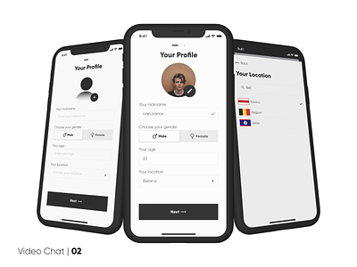 Video Chat | Profile design figma ios sketch user interface