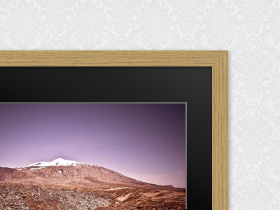 picture frame - wood, black passepartout pattern photo picture frame stylized wood