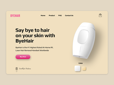Byehair E-commerce shot brandibg depilator e commerce feminine hair removal nude user interface ux uxui web web design website