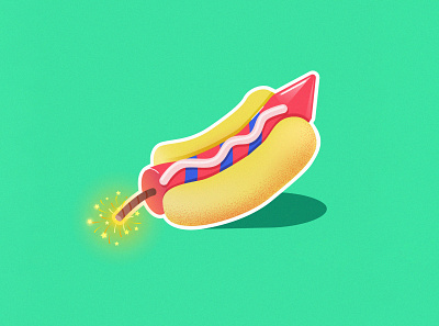 Hot-fireworks fireworks food hot hot dog hot dog hotdog illustration vector