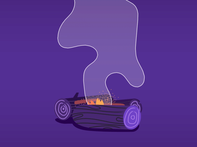Bonfire animated animation bonfire cloud fire firelace fog illustration vector