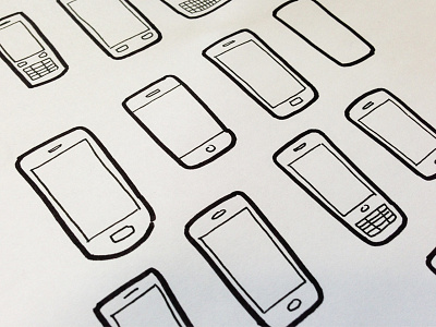 Mobile phones illustration icons