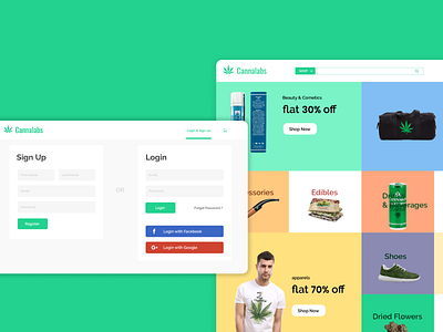 Cannalabs E-Commerce Website cannabis ecommerce figma gauravsunaria hemp logo signin signup ui ux xd