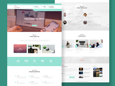 Priya branding design flat minimal ui web