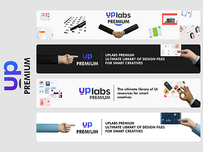 Uplabs Premium Ads Banner adobe xd banner ads black white graphicdesign hand mobile premium uplabs