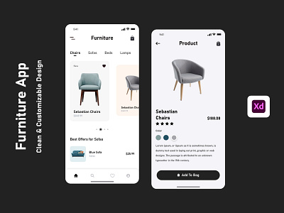 Furniture Application Design application design application ui free ui kit