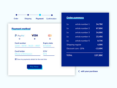 Daily UI #002 - Credit Card Checkout