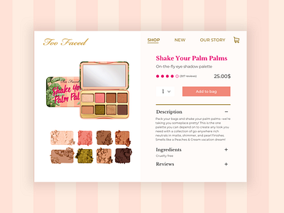 Daily UI #012 - E-commerce shop app daily ui daily ui challenge dailyui design makeup too faced toofaced