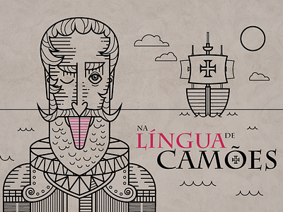 Na língua de Camões adobe illustrator camoes illustration line art portugal vector vector art