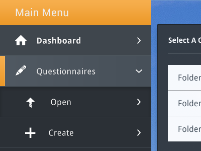 Big Android Navigation android awesome best design grey minimal navigation orange top ui user interface