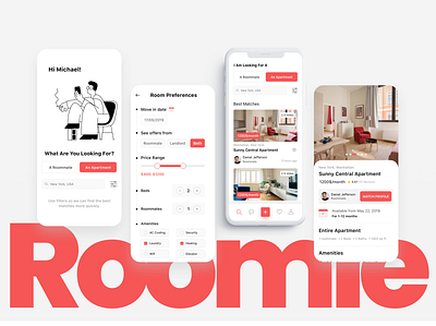 Roomie app app branding creative design designer graphic design ios logo ui ux