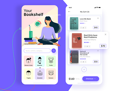 Your Bookshelf android app appdesign book creative design designer digitalmarketing ios iphone marketing reading app socialmedia ui uidesign ux web webdesign website