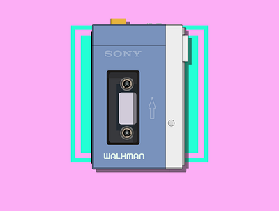 Walkman design illustration vector