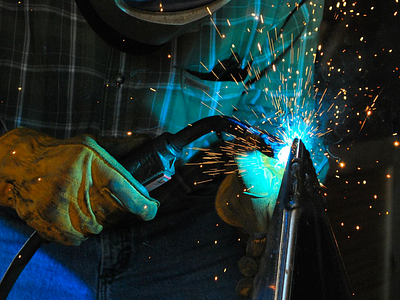 Seifert Studios blue fire metal photo spark welding