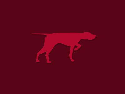 Pointer animal bark dog logo loyalty mark pet red woof