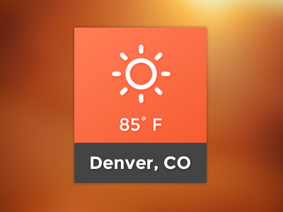 Weather Pop-up colorado denver flat icons pop up simple sun sunny temperature ui weather widget