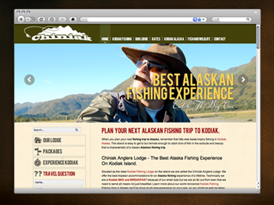 Chiniak Anglers Fishing Lodge design ui web