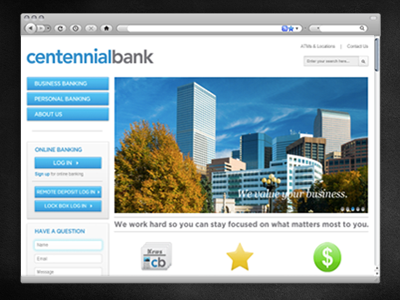 Centennial Bank Website design ui web