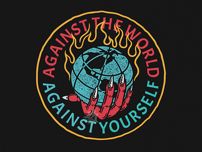 Against Yourself apparel design artwork badgedesign design illustration tshirt design vector