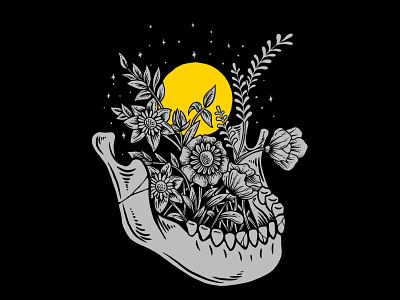drowning in the flowers apparel design design illustration tshirt design