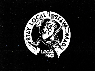 Stay Local Stay Mad design icon illustration tshirt design