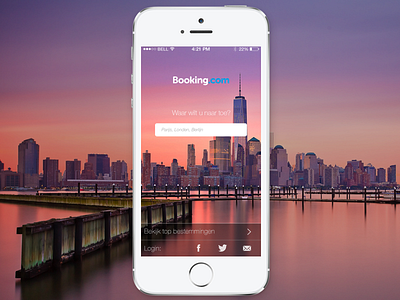 Booking.com App Design app design ios login search