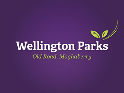 Wellington Parks branding green leaf purple