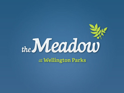 The Meadow blue branding green leaf