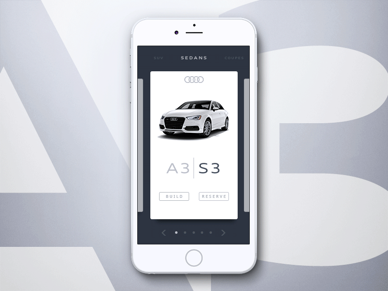 Audi Reserve Card animation app design flat gif illustration material mobile motion ui ux vector