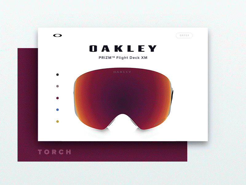 Oakley Goggles — Color Picker animation card design flat gif illustration material minimal motion ui ux vector