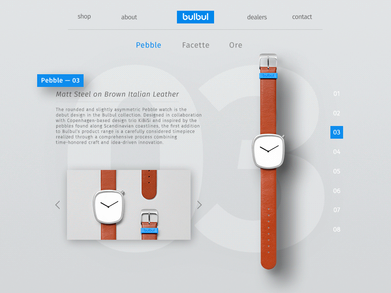 Bulbul Watch animation design gif interface material minimal motion prototype ui ux