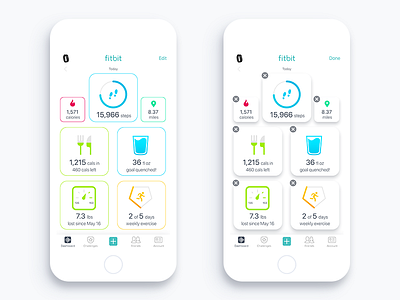 Fitbit Dashboard - Light app design flat interface material minimal mobile prototype ui ux