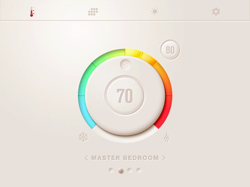 Retro Thermostat animation design dial gif interface motion design skeuomorphism thermostat