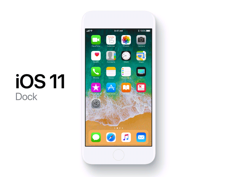 iOS 11 Dock Alt apple clean design flat interface ios11 minimal mobile ui