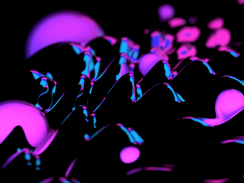 Ferrofluid Neon Flow Animation