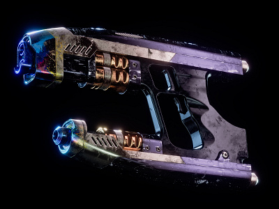 Star-Lord Quad Blasters: II 3d adobe autodesk c4d cinema4d design designinspiration digitalart fusion360 hardsurface marvel maxon photoshop redshift3d