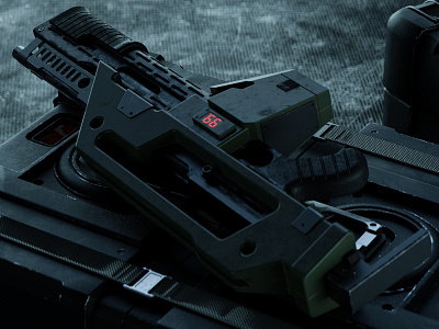 Alien: M41A Pulse Rifle III 3d adobe after effects aliens autodesk c4d cinema4d design designinspiration digitalart fusion 360 hard surface hard surface modeling maxon photoshop redshift3d