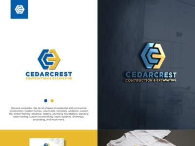 Cedarcrest Construction Excavating branding creative fiverr fiverr.com graphic design illustrator logo designer minimal minimalist modern