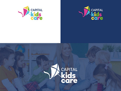 Capital Kids Care branding business care clean color creative fiverr.com fiverrgigs graphic design kids kids art kids illustration kite logo designer modern professional school study unique wowgraphique