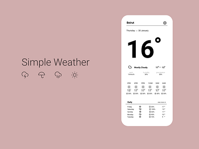 Simple Weather mobile app mobile design mobile ui weather