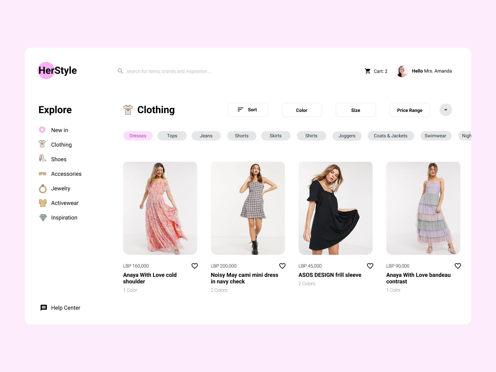 Women's Clothing site by Wissam Noureddine on Dribbble