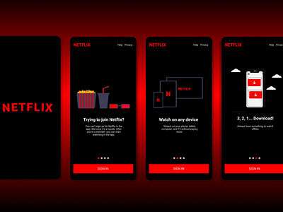 Netflix User Onboarding Redesign mobile design netifix onboarding screen redesign uimobile