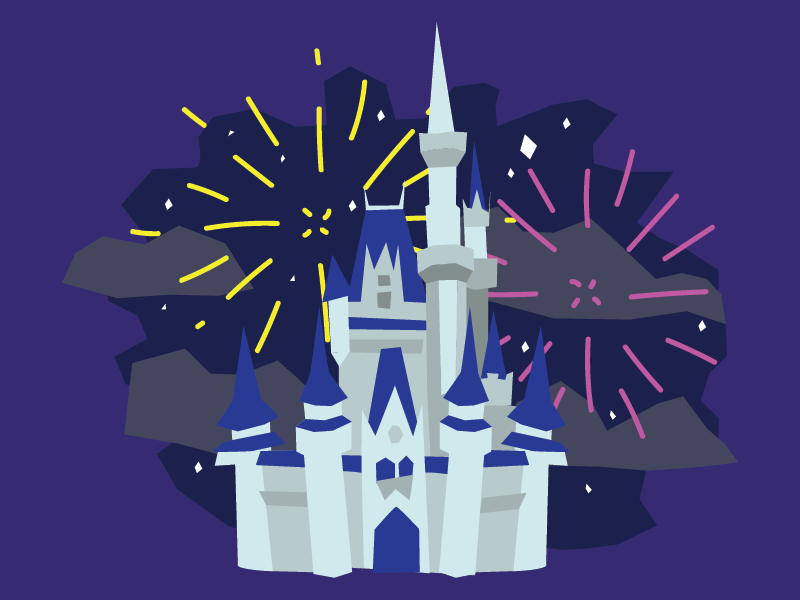 A Dream Is A Wish... castle fireworks illustration goals disney disneyworld