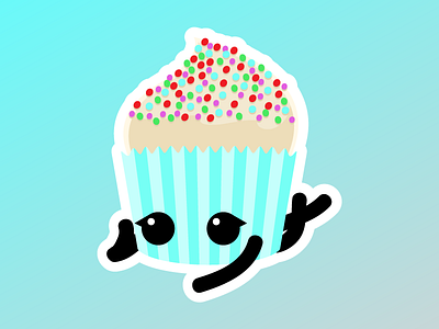 Lazy Day Cupcake Friend birthday cupcake cute vector