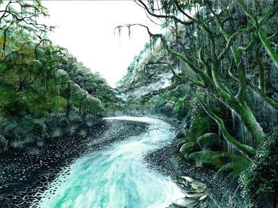 The Creek acrylic paint acrylic painting illustration painting
