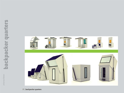 Backpacker Quarters accommodation architecture backpacker cube product design