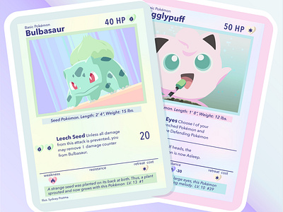 Bulbasaur & Jigglypuff - Cute Pokemon Cards