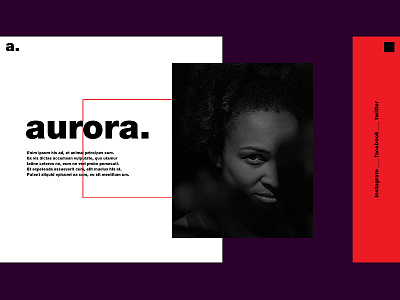 Aurora graphic design minimalistic portfolio purple red ui uiux ux webdesign